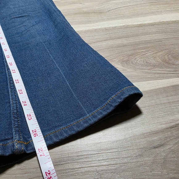 Pilcro Flare Jeans Womens 25 Blue Patch Pocket Stretch Denim Anthropologie - Picture 13 of 13